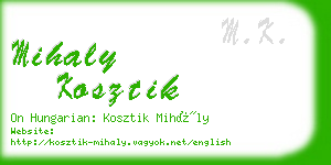 mihaly kosztik business card